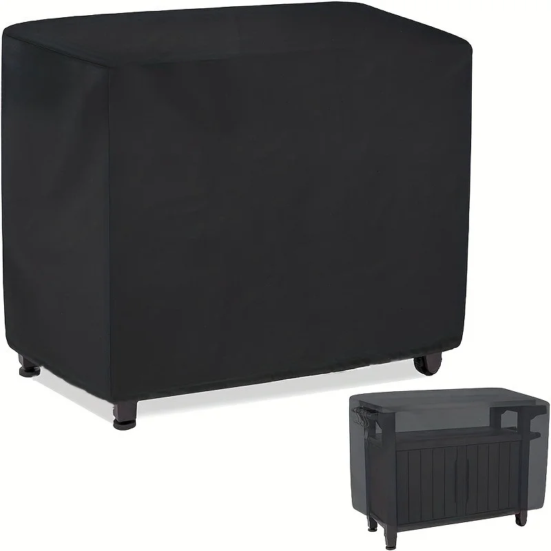 Multi-size Table Cover Black Silver Outdoor Courtyard Dustproof Sun Protection Cover Outdoor Trolley Dustproof Table Cover