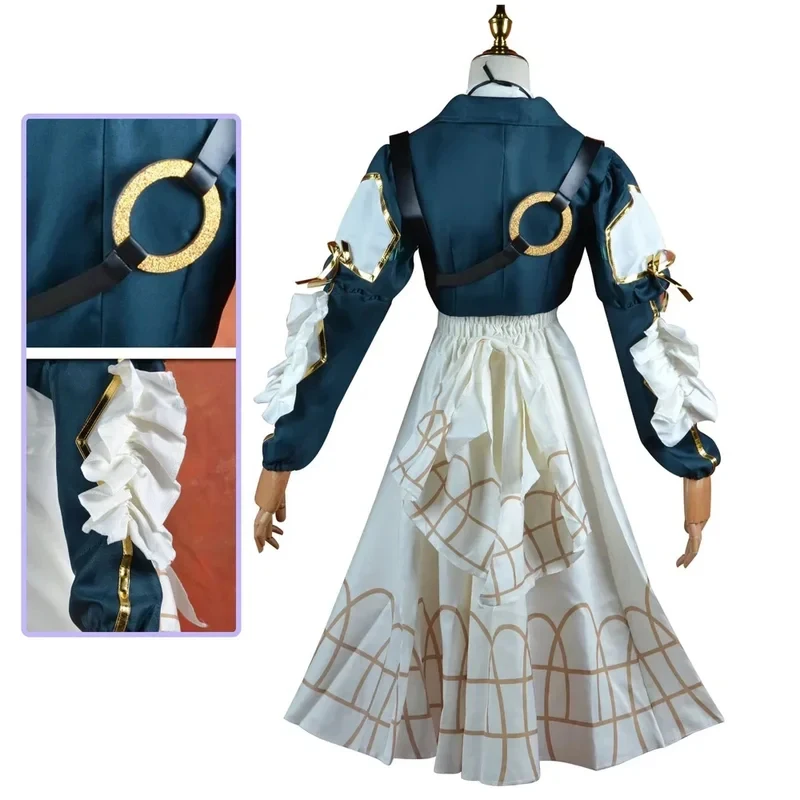 

❤2026✚Violet Evergarden Cosplay Costume Anime Cosplay Violet Evergarden Costume women Luxury Dress suit outfits coat+dress+gem◀