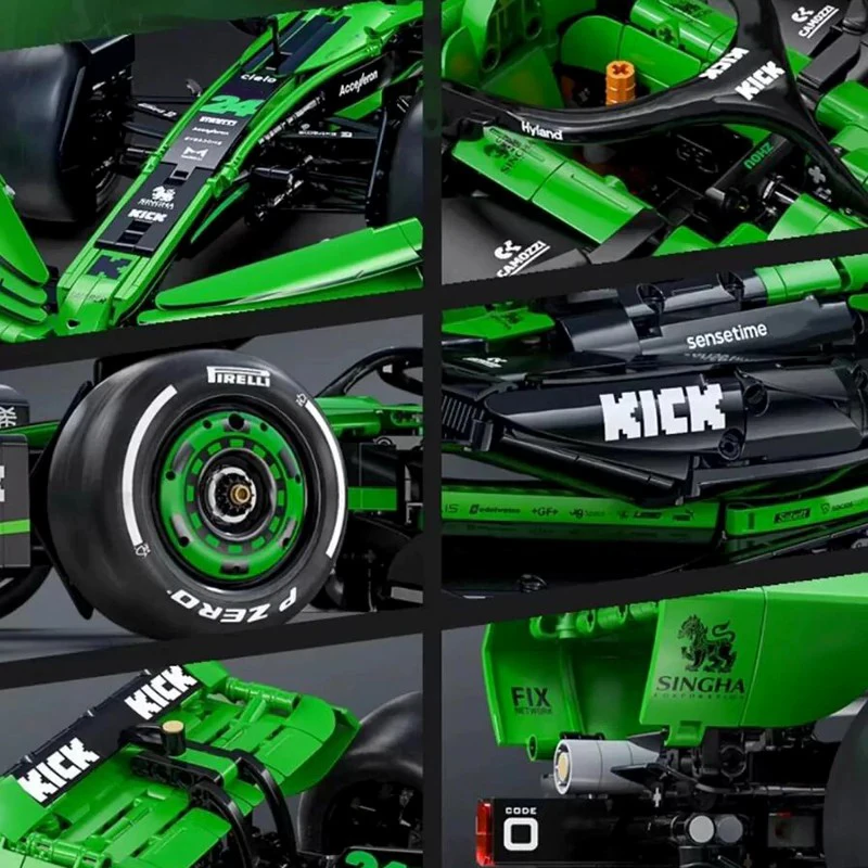 التقنية ركلة صابر F1 C44 الرياضة نموذج سيارة مجموعة ، 1:8 سباق السيارات أطقم نموذج 2553 قطعة اللبنات عشاق السيارات العضلات سيارة المشجعين #6