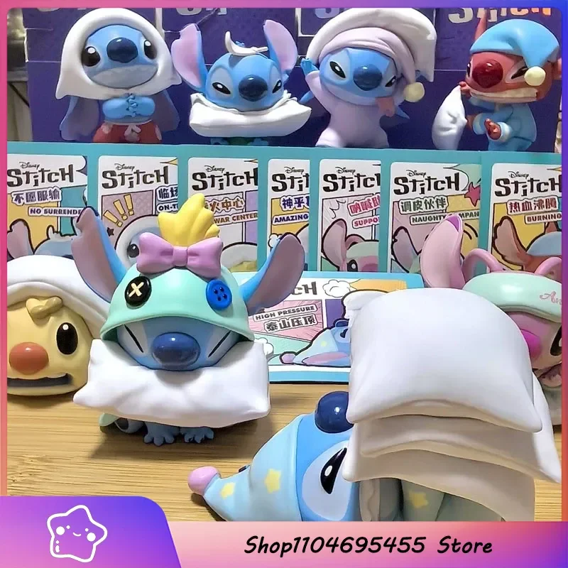 

MINISO New Stitch Pillow Fight Series Blind Box Cute Trendy Play Doll Figure Xmas Birthday Toys Gift Desk Decor Ornament
