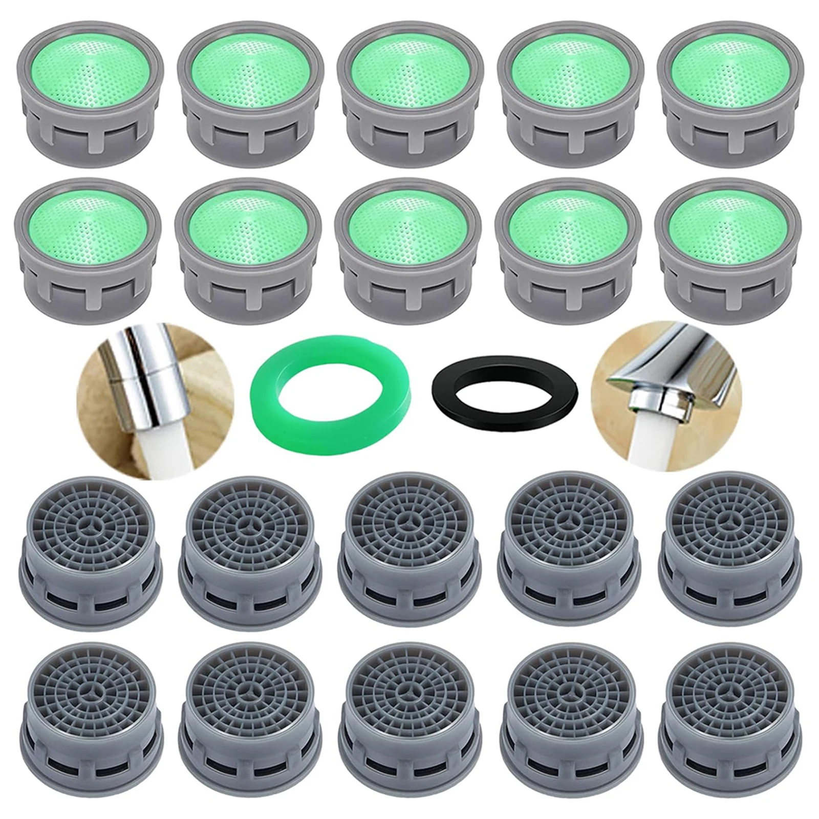 Aerator kran plastikowy ABS 1.5 GPM M22 czarny ogranicznik przepływu uszczelki korek do akcesoria do kąpieli części zamiennych do aeratora