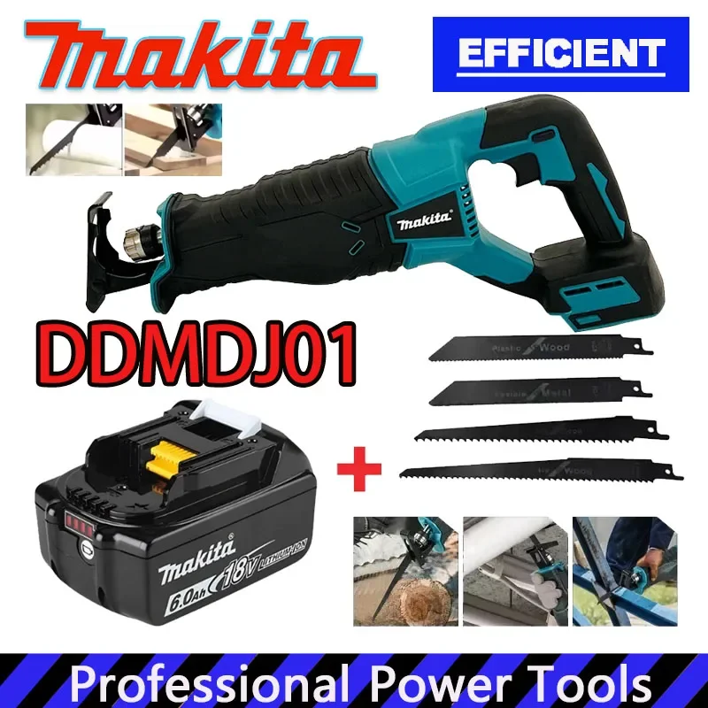 

Аккумуляторная бесщеточная сабельная пила Makita, портативный электроинструмент с 4 пильными полотнами