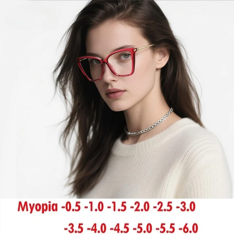 

Butterfly frame optical women's and large frame fashion anti-blue light custom prescription glasses 0~-6.0
