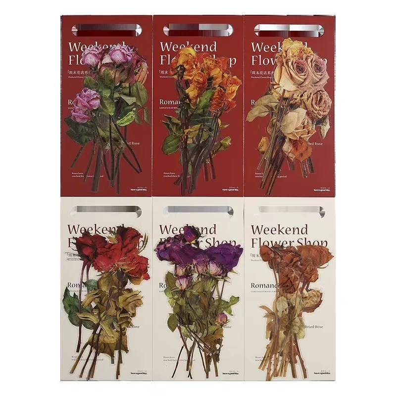 

1 упаковка/2 упаковки, наклейки с розой для выходного дня, большие размеры, украшение для книги по растениям, 10 шт., канцелярские принадлежности 210*266 мм