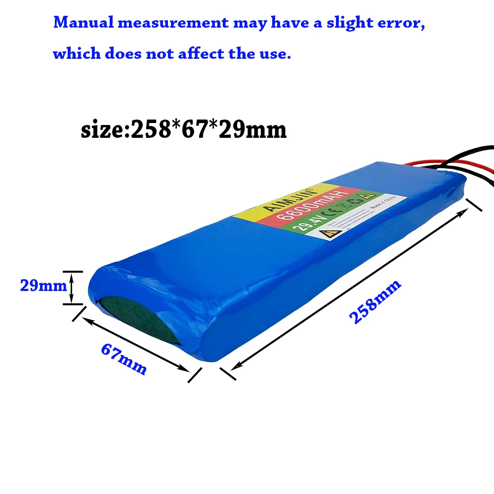 7s2p 29.4V 6600mAh rechargeable battery 18650 lithium-ion battery pack can be used for  bicycles, scooters, lithium-ion battery