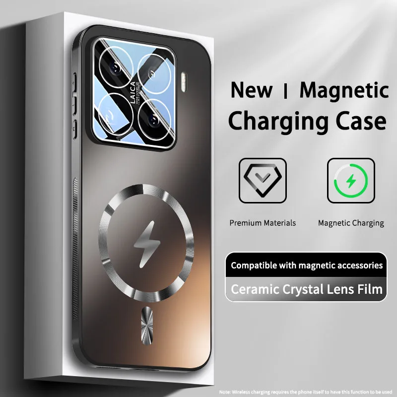 

For Xiaomi 15 Pro Case New Lightning Magnetic Lens Full Cover Anti-drop Cover For Xiaomi 15 Shockproof Bumper Funda