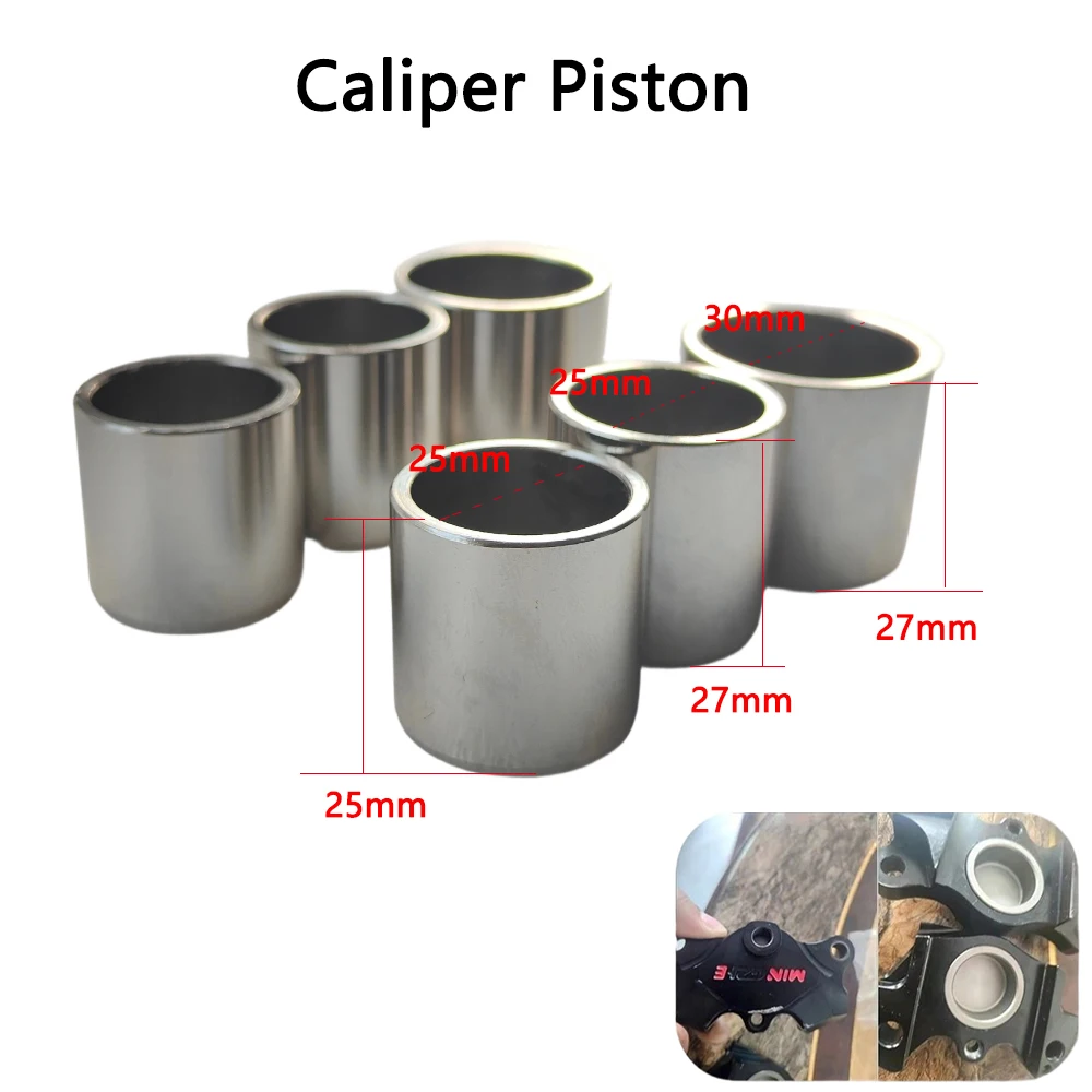 Universal Motorcycle Brake Lower Pump Caliper Piston Stainless Steel 25/27/29/30mm Caliper Plunger For Small Crab Large Radiator