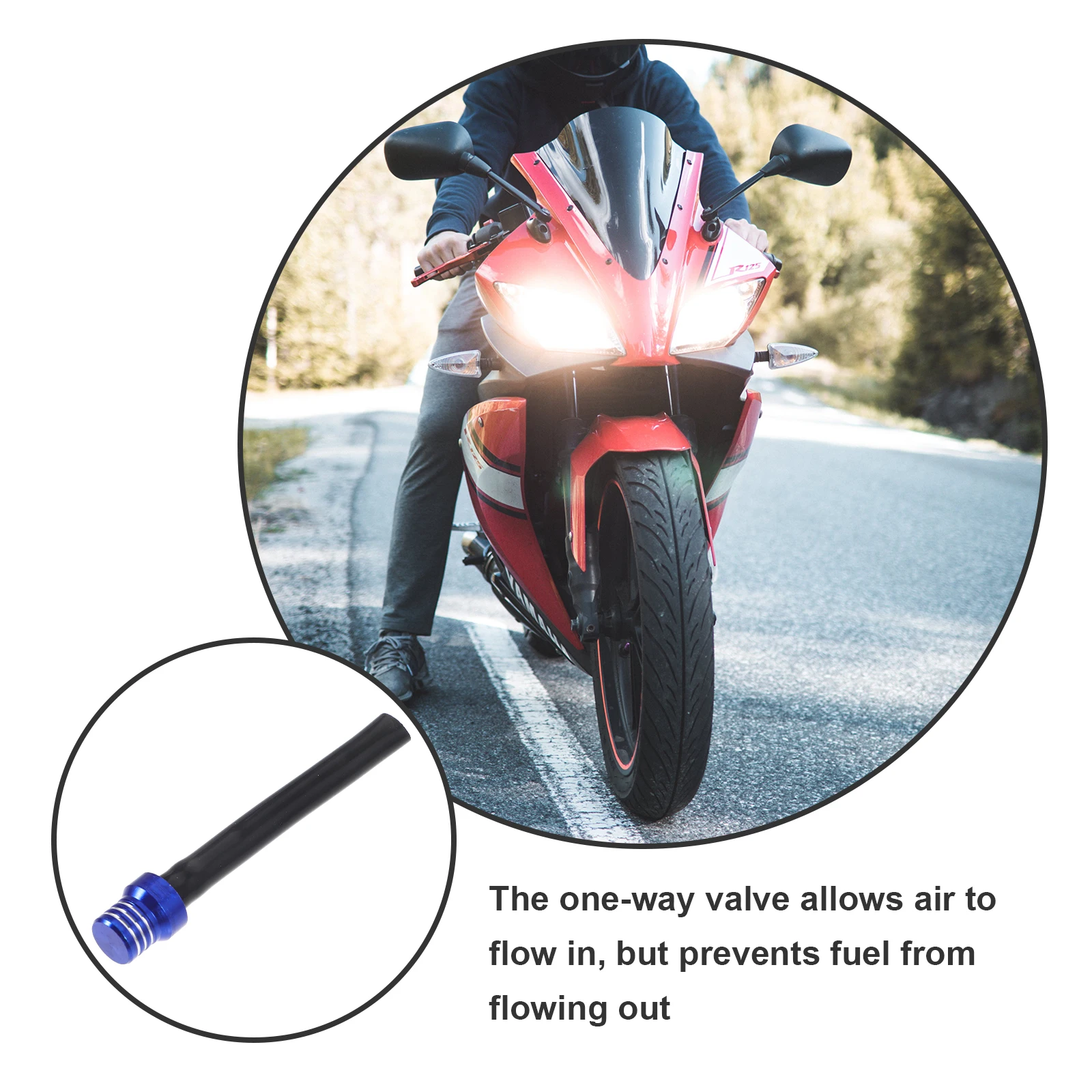 

Motorcycle Gas Fuel Caps With One-Way Valve Vent Tank Cap For Atv Motorbike Accessories Durable Leak-Proof Metal Tank