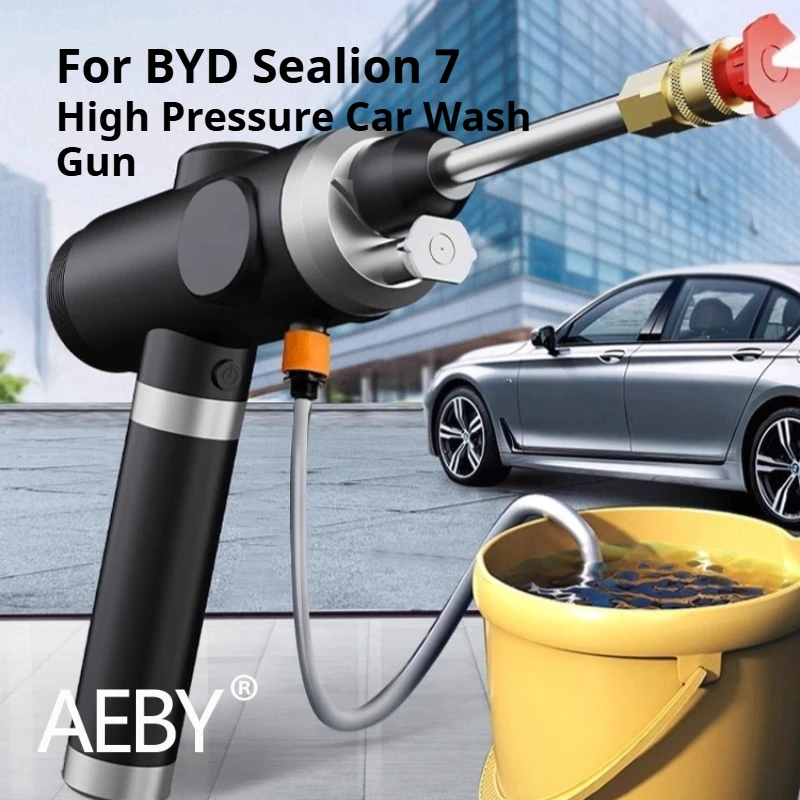 AEBY para BYD Sealion 7 2024 Pistola de lavagem de carro portátil, bico de mangueira de água de alta pressão, para limpeza de carro, kit de canhão de espuma
