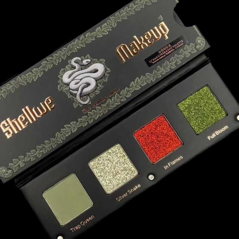 Shellwe Makeup Liana  Palette Multichrome Duochrome Pressed Eyeshadow Matte Green Glitter Silver Shimmer Green