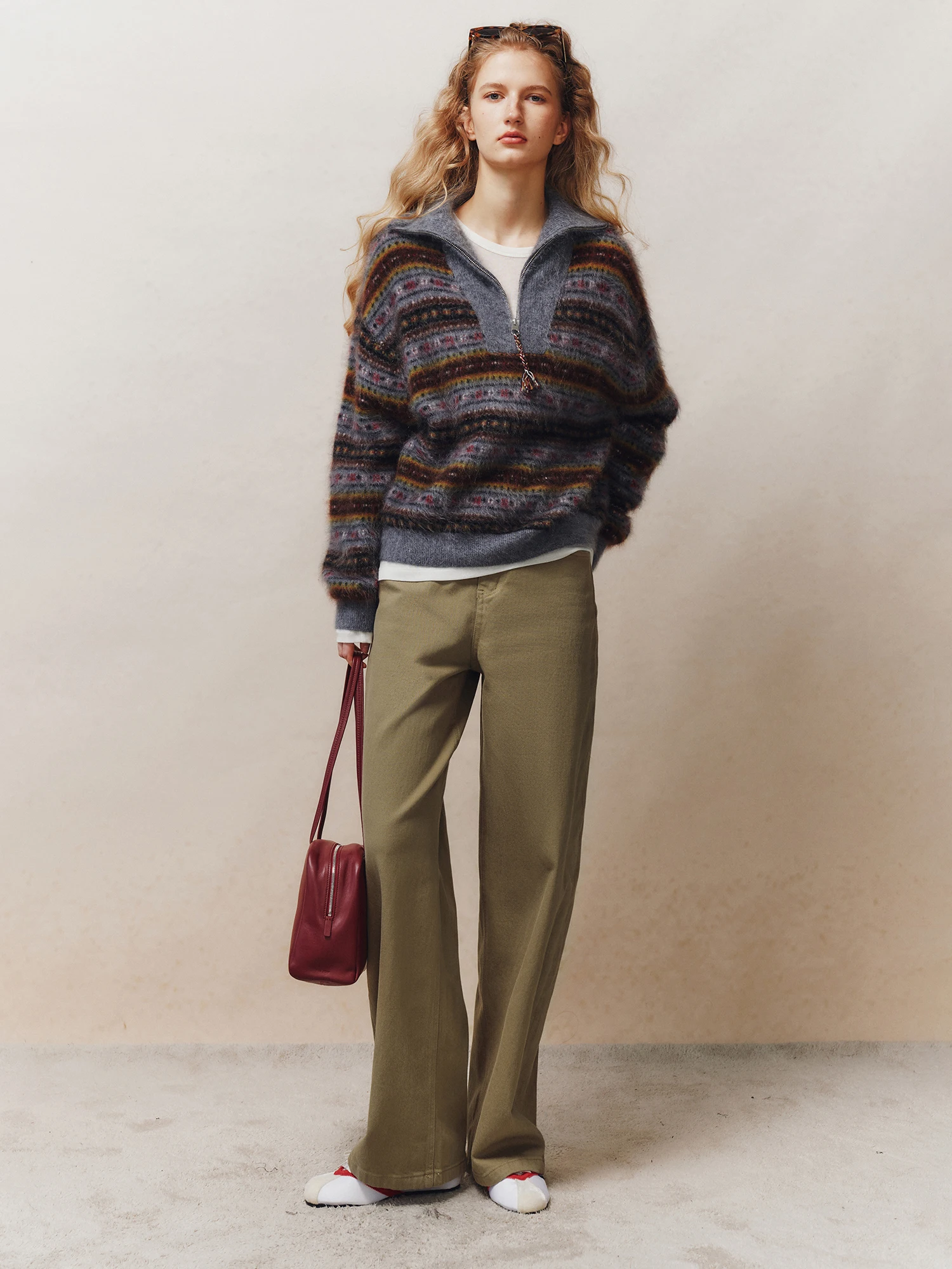 Casual Cotton Twill Pants Women's High Waist Wide Leg Pants Belted Knife  Pants Comfortable Elastic Fiber Flattering Fit