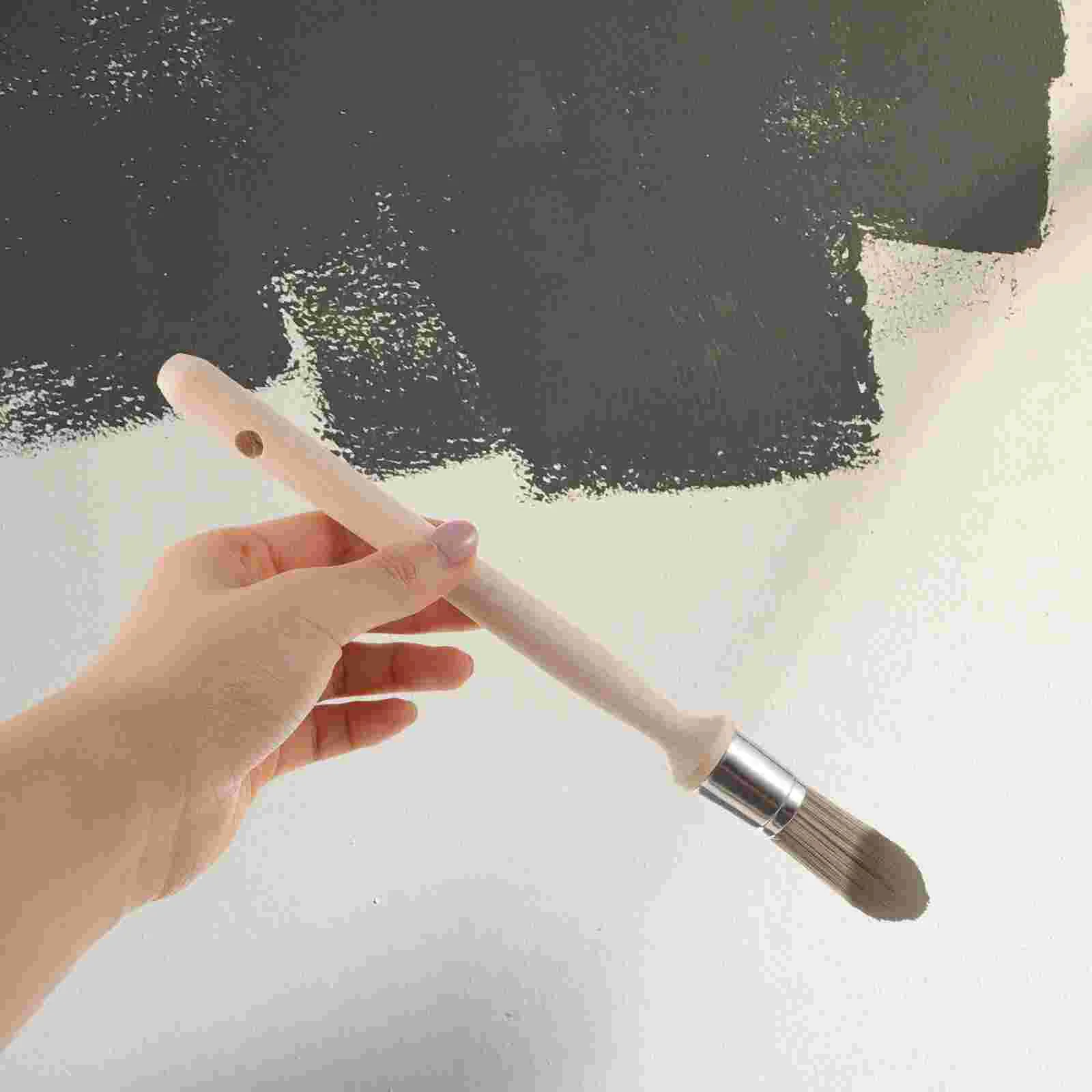 Round Paint Brush Trim Edge Painting Tool Pen for Wall Touch up Trimmer Dust Corners Stairs Drawing Small