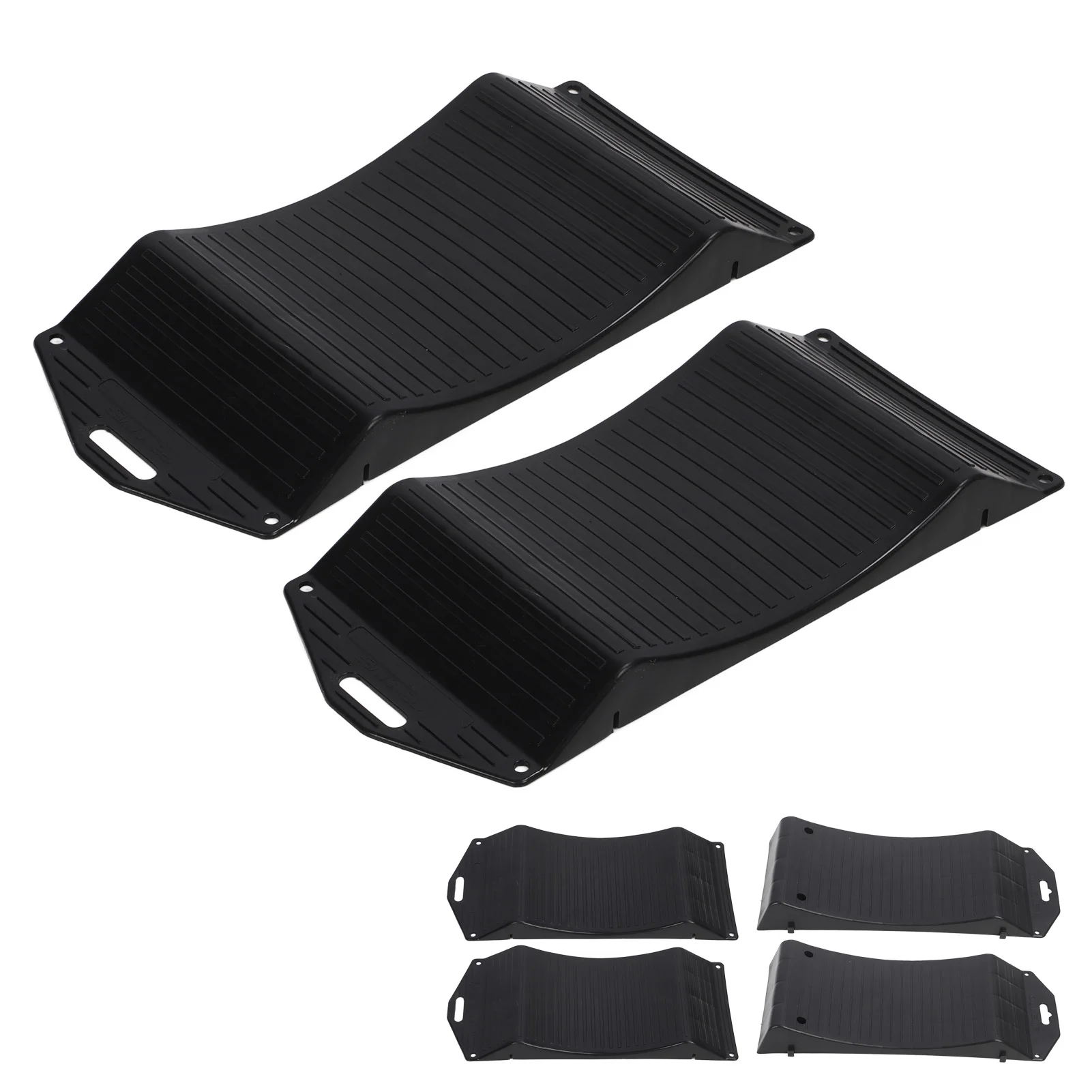 2Pcs Tire Protector Ramp Vehicle Storage Ramp Group Curve Low Profile Ramp Car Anti slip Tire Pad Block RV Outdoor Accessories