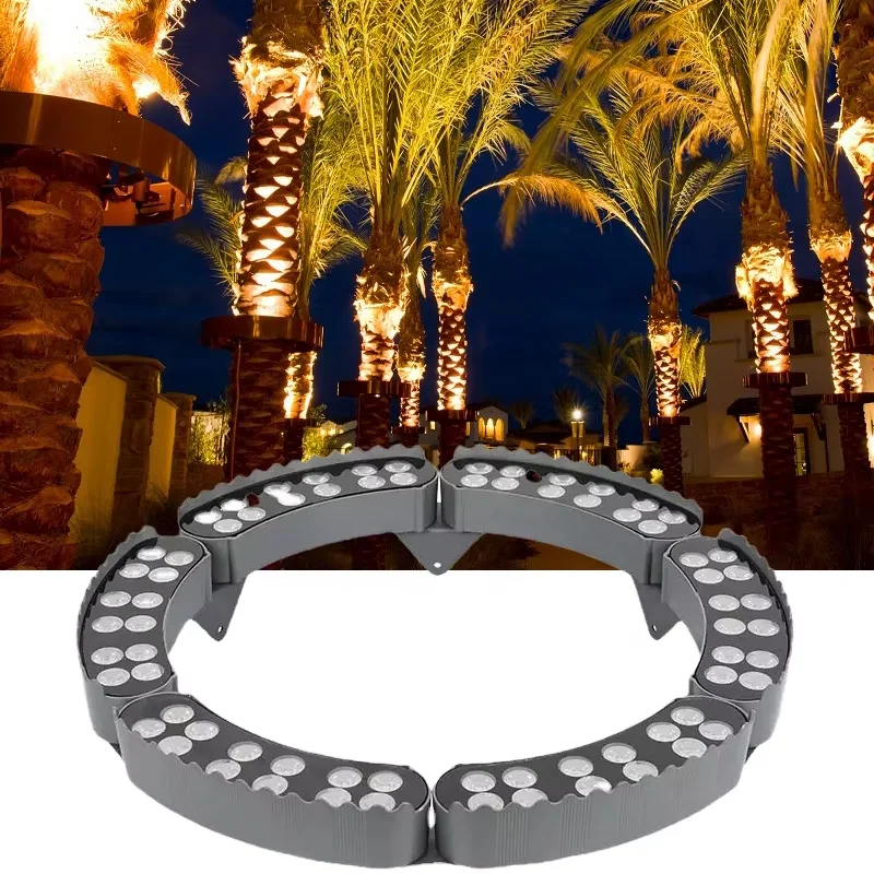 12W Solar Black LED Column Lamp Hug Tree Outdoor Garden Spotlights with IP65 Waterproof DC Power Supply Landscape Lighting