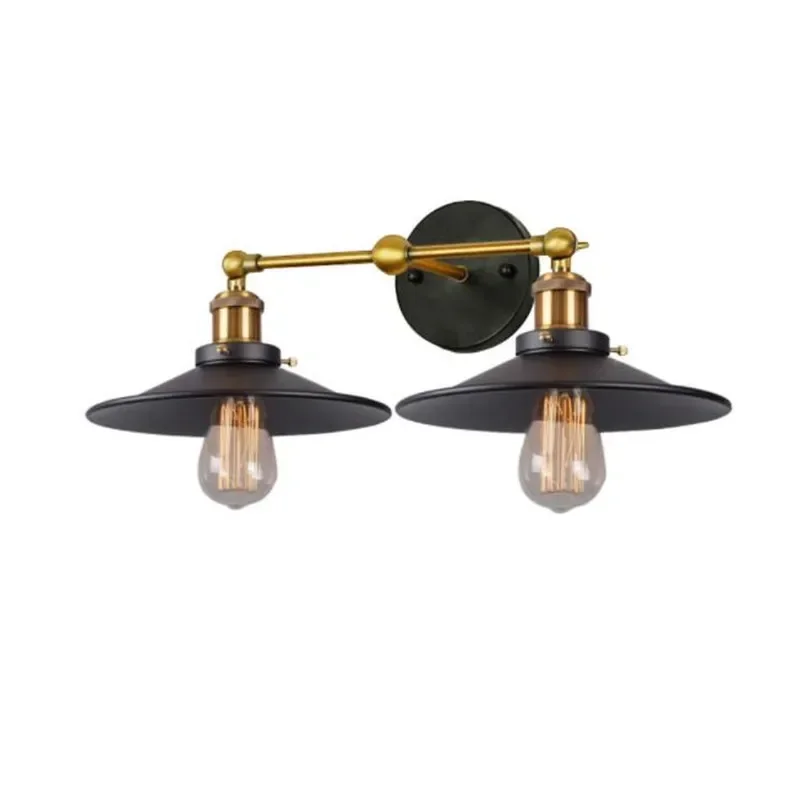 American Vintage 2 Heads Wall Lamp Indoor Lighting Bedside Lamps Double Wall Lights For Home 110V/220V E27