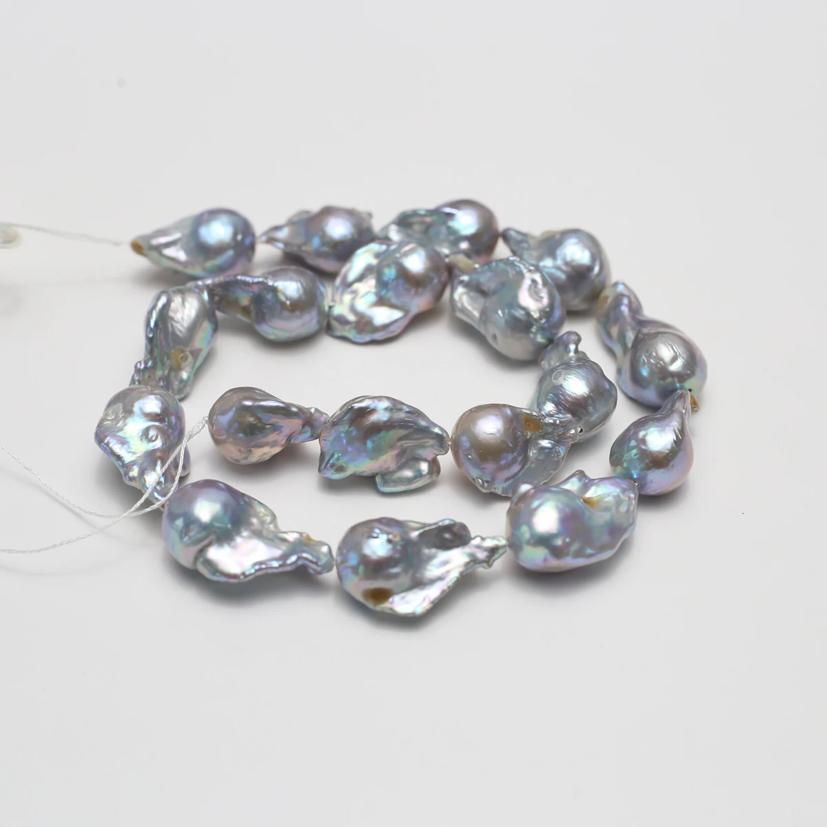 12-15 مللي متر الباروك لؤلؤ المياه العذبة الطبيعية رمادي ذيل السمكة حبة السحر DIY بها بنفسك النساء الرجال قلادة صنع المجوهرات اكسسوارات #4