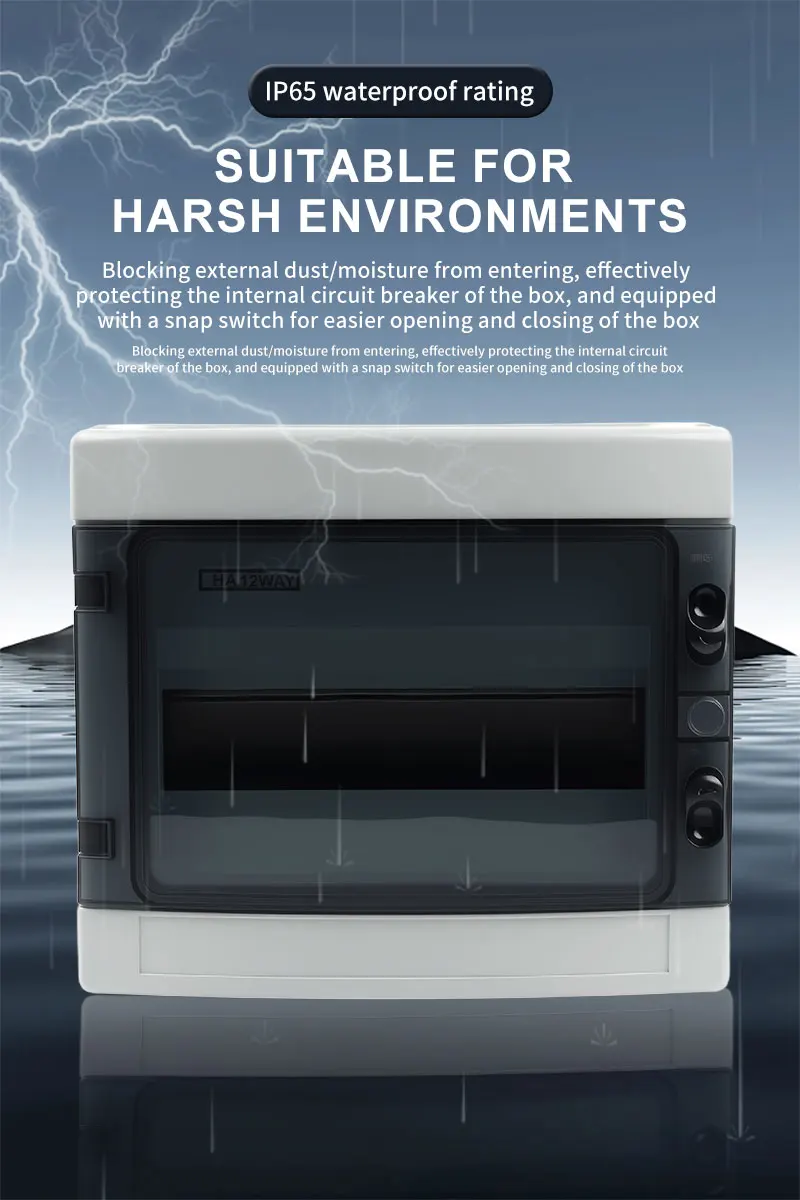 HA-Serie Wasserdichte Verteilerdose 4/8/12/18/24 Wege IP65 Outdoor-Anschlussdose ABS-Kunststoff Elektrisches Gehäuse Schaltkasten – Detail 4