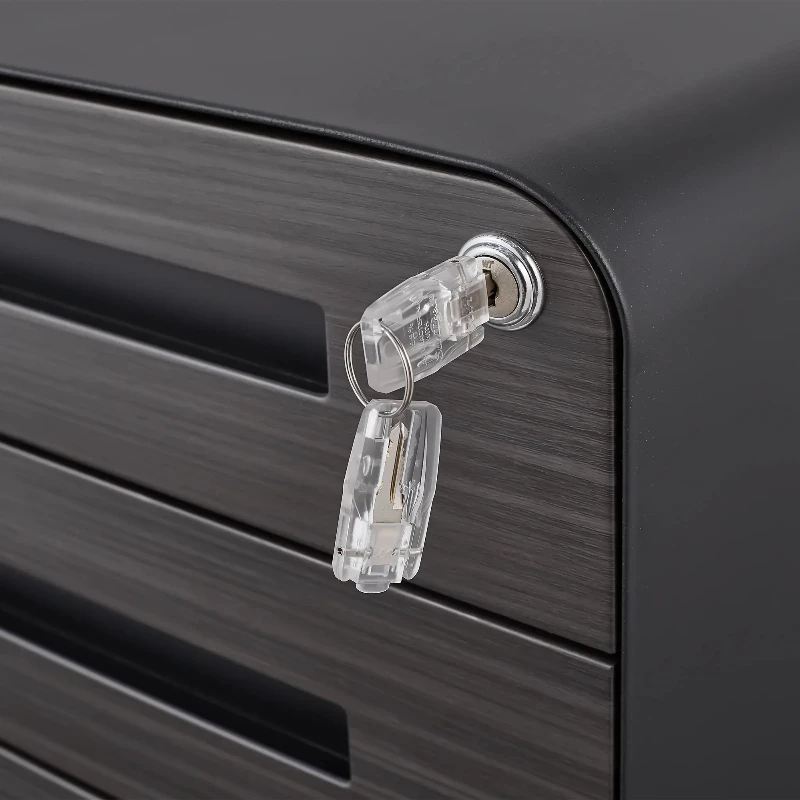 Mobiler Aktenschrank mit 3 Schubladen unter dem Schreibtisch, Büro, vielseitiger Aufbewahrungsschrank für Letter-/A4-Dateien, 5-Rad-Design, kippsicher – Detail 1