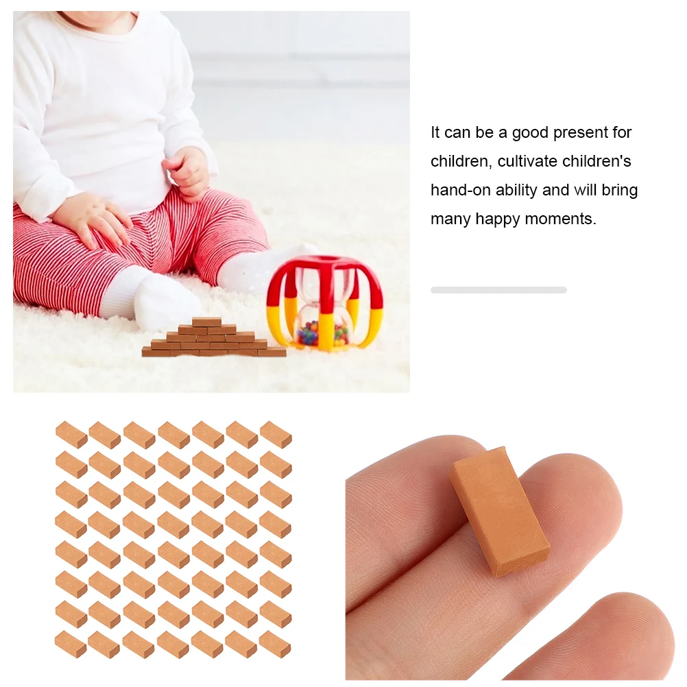 

200 Pcs Mini Bricks Miniature Decor Wall Garden Small for Building Soil Model Child