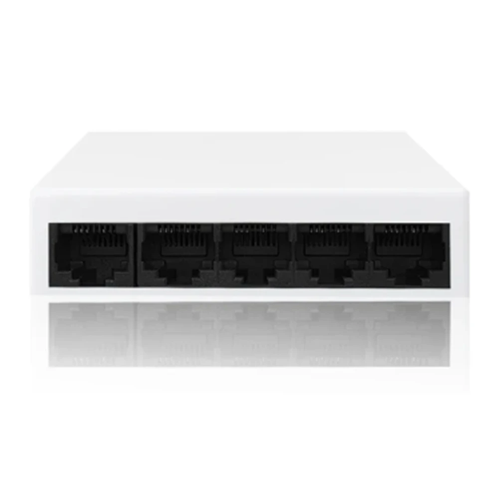 100M Unmanaged Network Ethernet Switch Fast RJ45 LAN Switching Hub Ethernet Smart Desktop Switch 5 Port EU Plug Durable