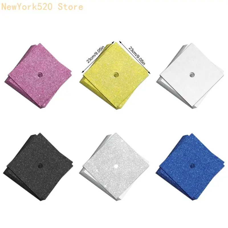 N84C Caps laurea luccichi pacchetto carta 10 fogli quadrati fogli cartoncino per cappello