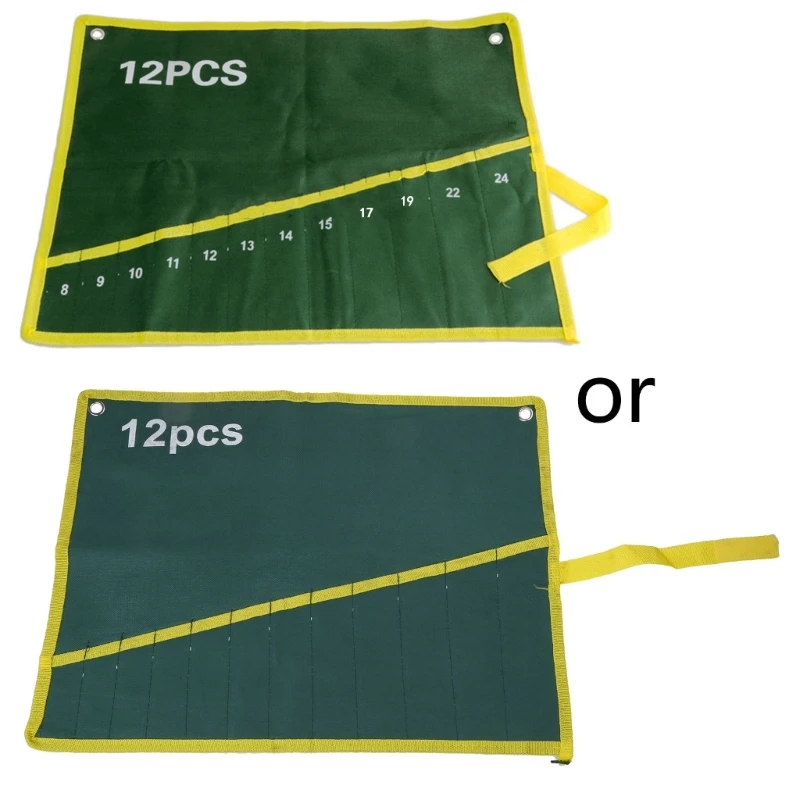 

Прочный холщовый гаечный ключ с 12 карманами, свернутая сумка для хранения инструментов