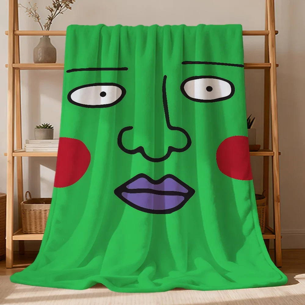 Anime Funny Meme Ekubo Mob P-Psycho 100 Flannel Soft Warm Plush Blanket Sofa Living Room Hogar Bedroom Gift Home Car Portable