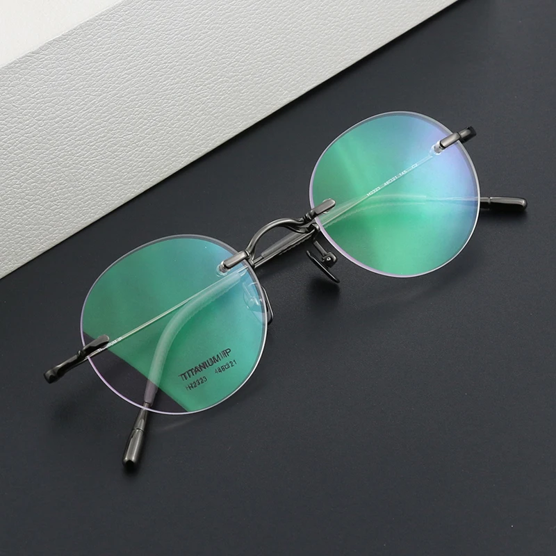 

Frameless Men Frame Round Eyeglasses Titanium Women Spectacles Rimless Eyewear Optical Prescription Myopia Glasses Eyewear