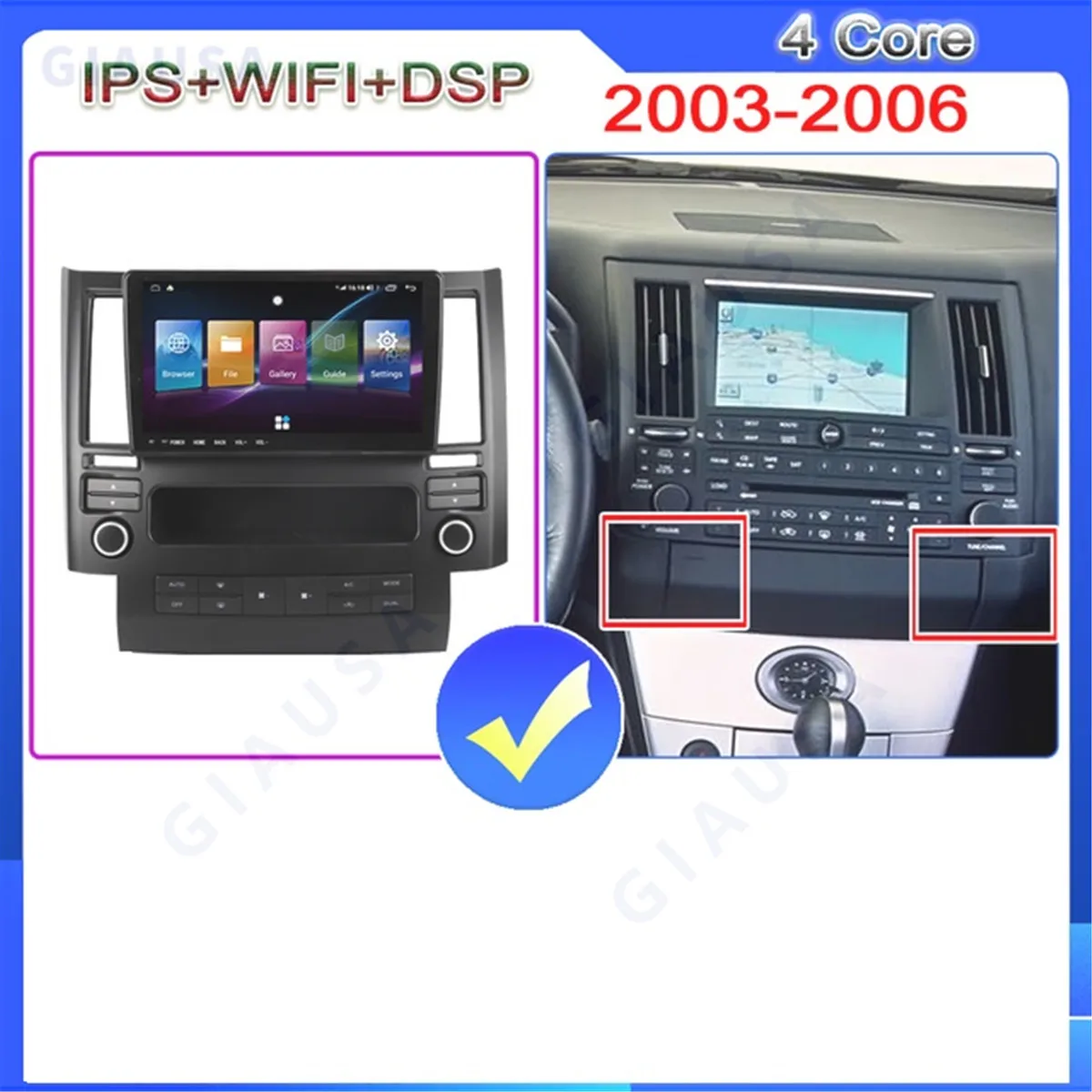 9 Inch For Infiniti FX FX35 FX45 2003-2009 Android 12 Car Radio DVD Multimedia Video Player Stereo Auto Navigation GPS 4G WIFI