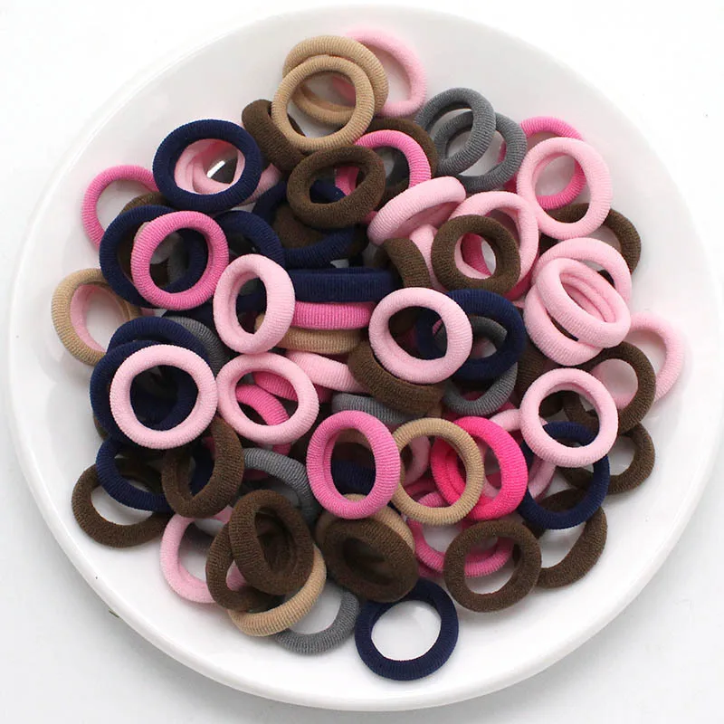 100pcs/bag Girls Hair Accessories Rubber Bands Candy Color Ponytail Holder Elastic Hair Ties, Ideal choice for Gifts