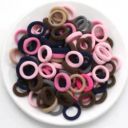 100pcs/bag Girls Hair Accessories Rubber Bands Candy Color Ponytail Holder Elastic Hair Ties, Ideal choice for Gifts