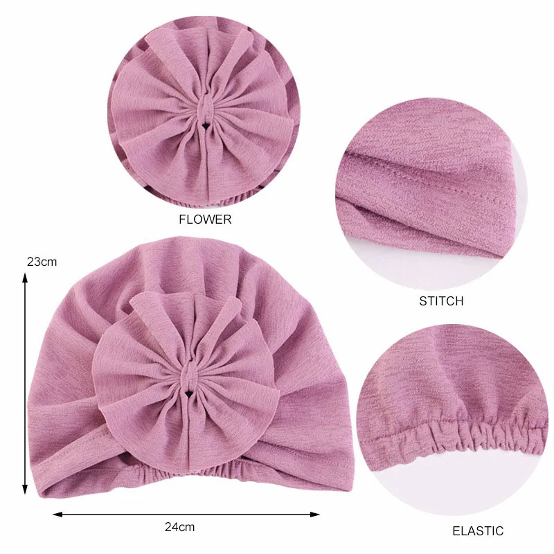 New Flower Women Ruffle Muslim Turban Pearl Beads Islamic Inner Hijab Caps Chemo Hair Loss Cap Scarf Arab Wrap Bonnet Cancer Hat