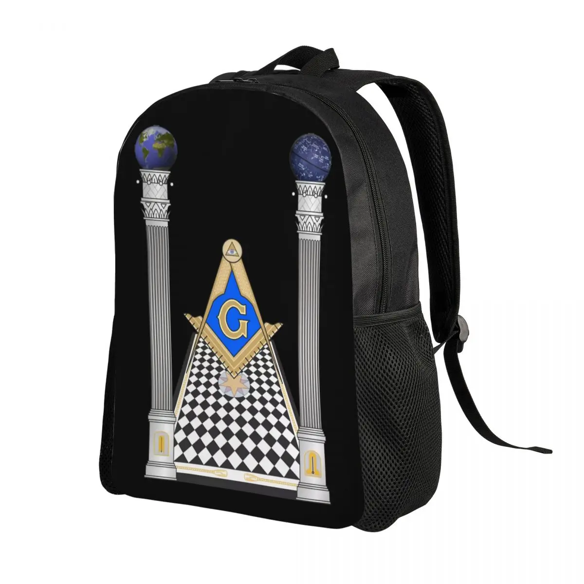 Custom Freemason Mason Symbol Backpack Men Women Casual Bookbag for College School Classic Masonic Freemasonry Bags