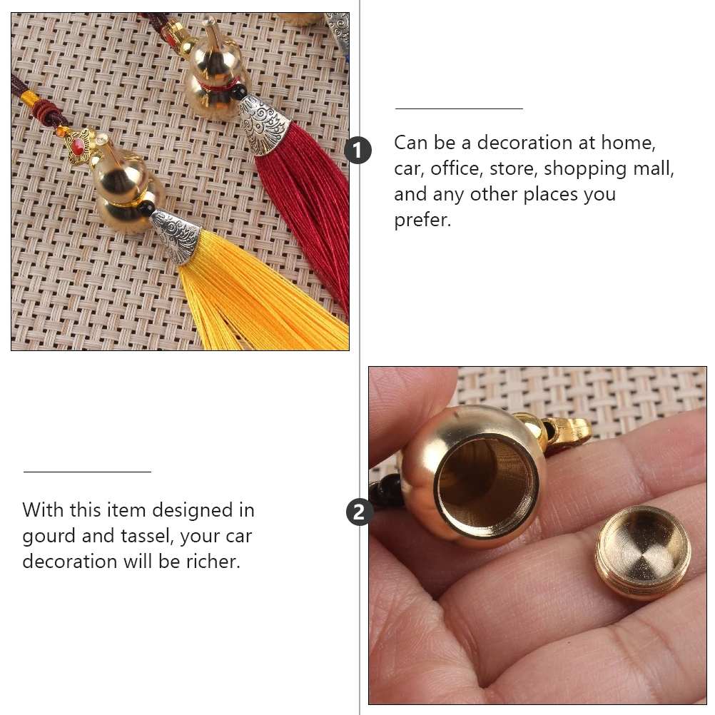 

Pendant Tassel Hanging Decor Copper Gourds Adornment Car Gourd Pendant Home Office Vehicle Ornament Gourd Tassel