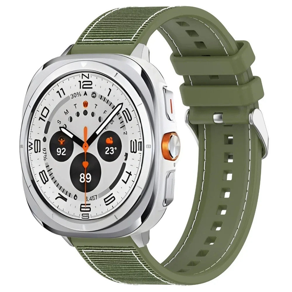 Braided Nylon+Silicone Composite Strap For Samsung Galaxy Watch Ultra 47mm Sports Bracelet for Galaxy Watch Ultra Wristband Belt