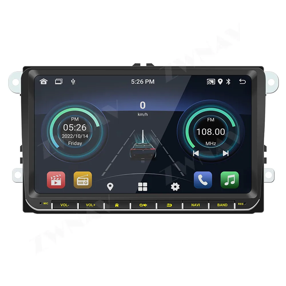 9” For Volkswagen Universal Machine Android auto touch screen GPS navigation carplay multimedia player radio wireless head unit