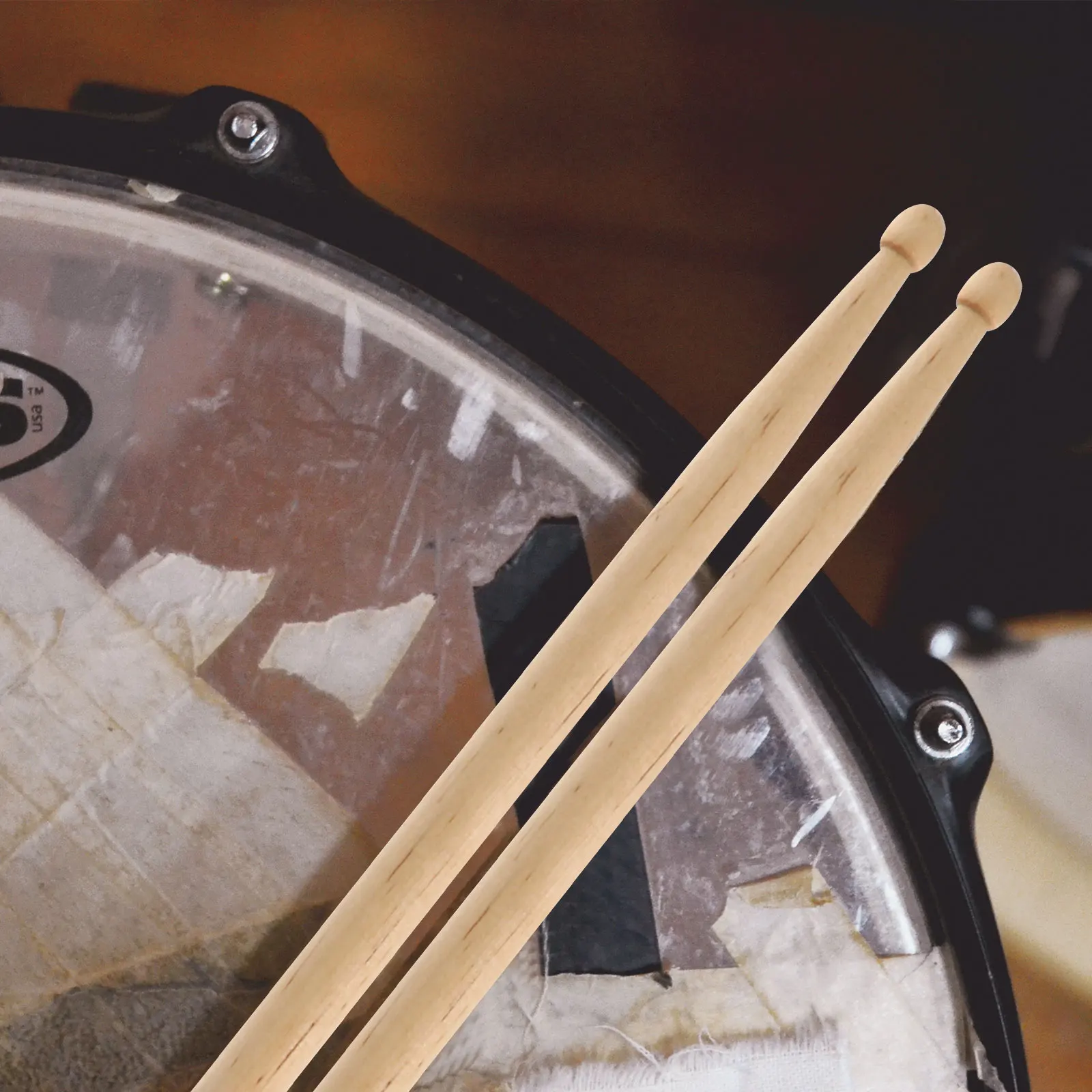

2Pairs Anti-Skid Maple Drumsticks Practice Snare Drumsticks Wood Tip Nonslip Drum Accessories Maple Drum Sticks
