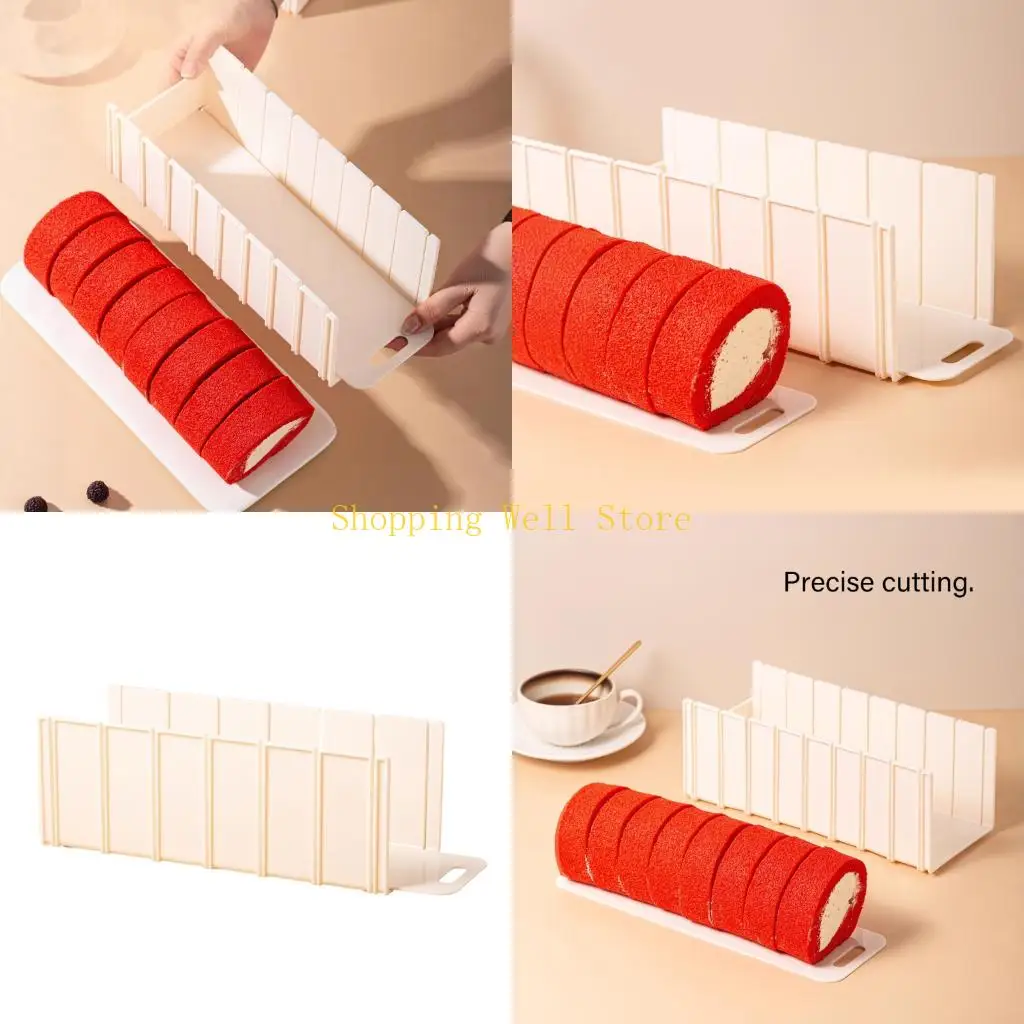 

KX4B Bread Dessert Baking Pastry Cutter Home Baking Slicer Kitchen Cake Roll Cutter Dessert Roll Cutting Molds Easy to Use