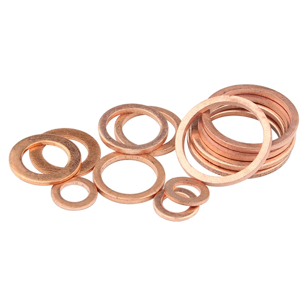 10-50Pcs M5 M6 M8 M10 M12 M14 M16 M18 M20 M22 Solid Copper Washer Shim Flat Ring Gasket Rings Seal Plain Spacer Washers