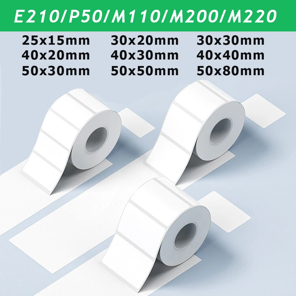 E210/P50/PT-260 Label Printer Sticker Self-Adhesive Thermal Paper, Compatible for Phomemo M110 M220 M200 Machine