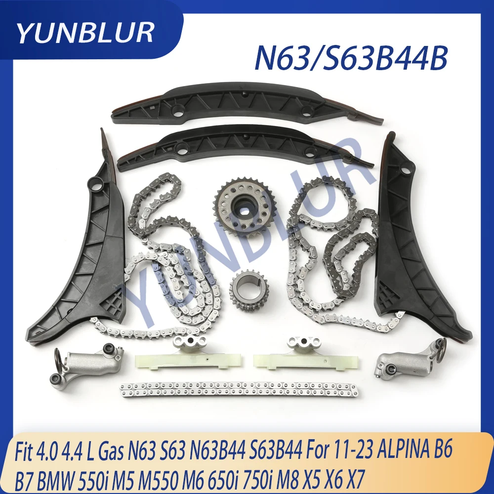 Engine Timing Chain Kit Fit 4.0 4.4 L Gas N63 S63 N63B44 S63B44 For 11-23 ALPINA B6 B7 BMW 550i M5 M550 M6 650i 750i M8 X5 X6 X7