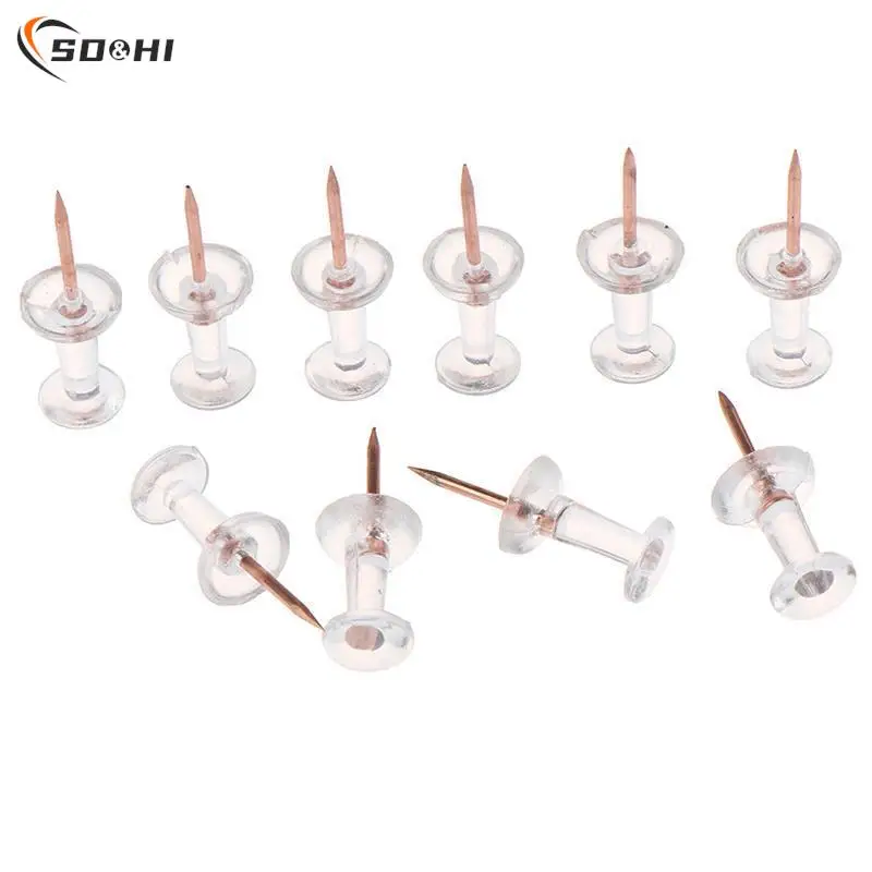 Imagem -02 - Push Pins Thumb Thumbtack Board Pins Desenho Photo Wall Studs Office School Supplies Transparente Rose Gold 100 Pcs