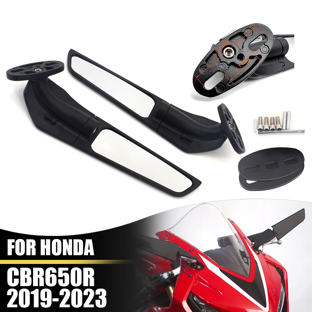 For Honda CBR650R 2019-2023 CBR 650R  Motorcycle Aluminium Adjustable Rotate Sports Winglets Wing Stealth Mirrors