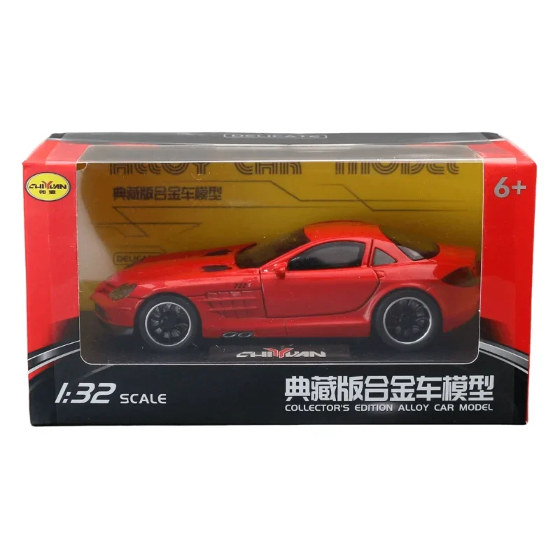 Simulation 1:32 Benz SLR McLaren 722S Linkage Sports Car Alloy Toy Car Model Sound and Light Pull Back Diecast Toy Vehicle Gift