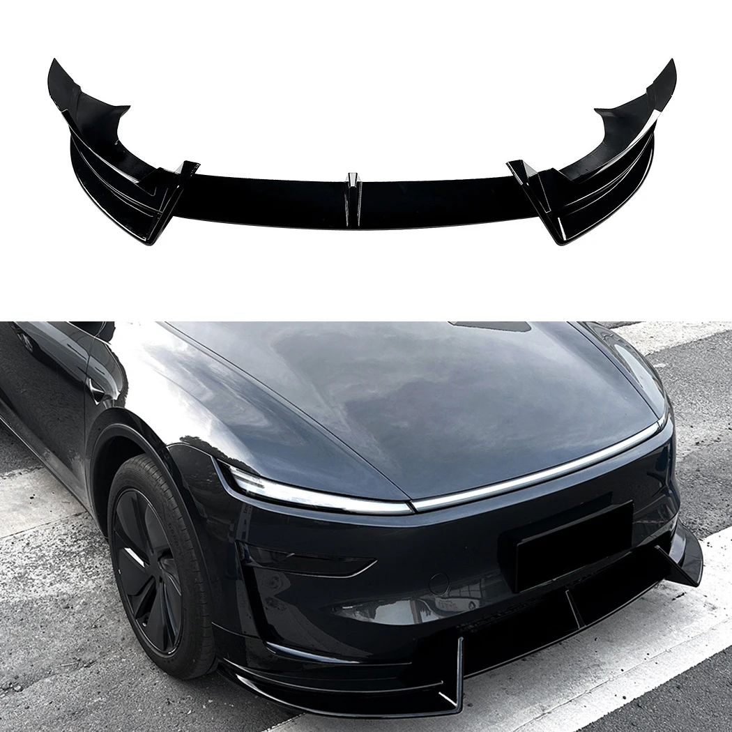 

Передний сплиттер-диффузор (губа) для Tesla Model Y 2024-2025, глянцевый черный ABS, тюнинг-комплект