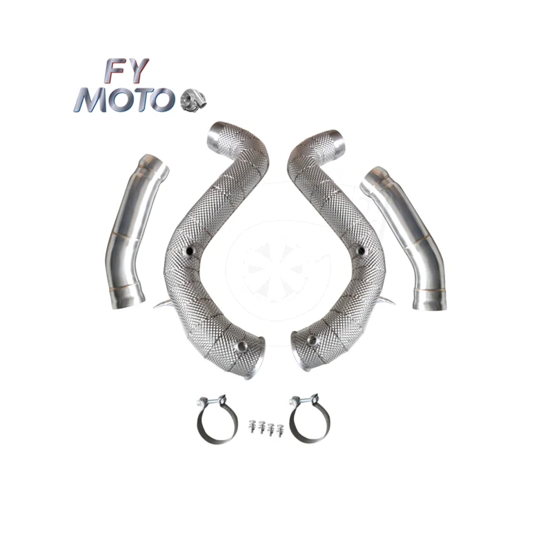For Mercedes Benz AMG W205 C63 with Heat Shield Downpipe