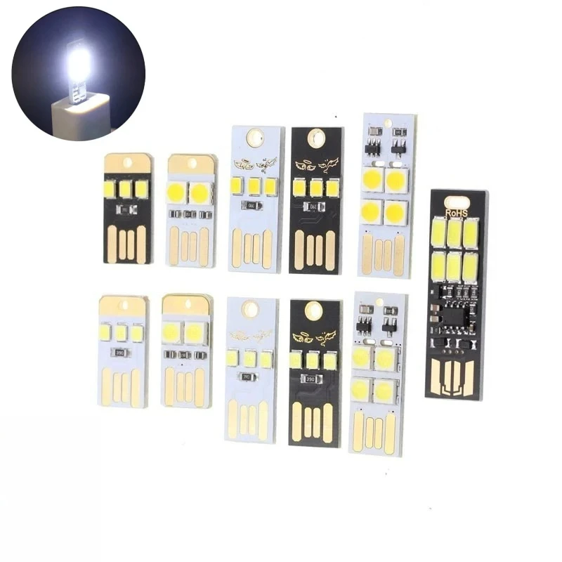 مصباح توصيل USB صغير LED 5 فولت أضواء بطاقة الجيب LED وحدة قراءة الكتب مصباح طاولة خفيف لبنك الطاقة والكمبيوتر المحمول