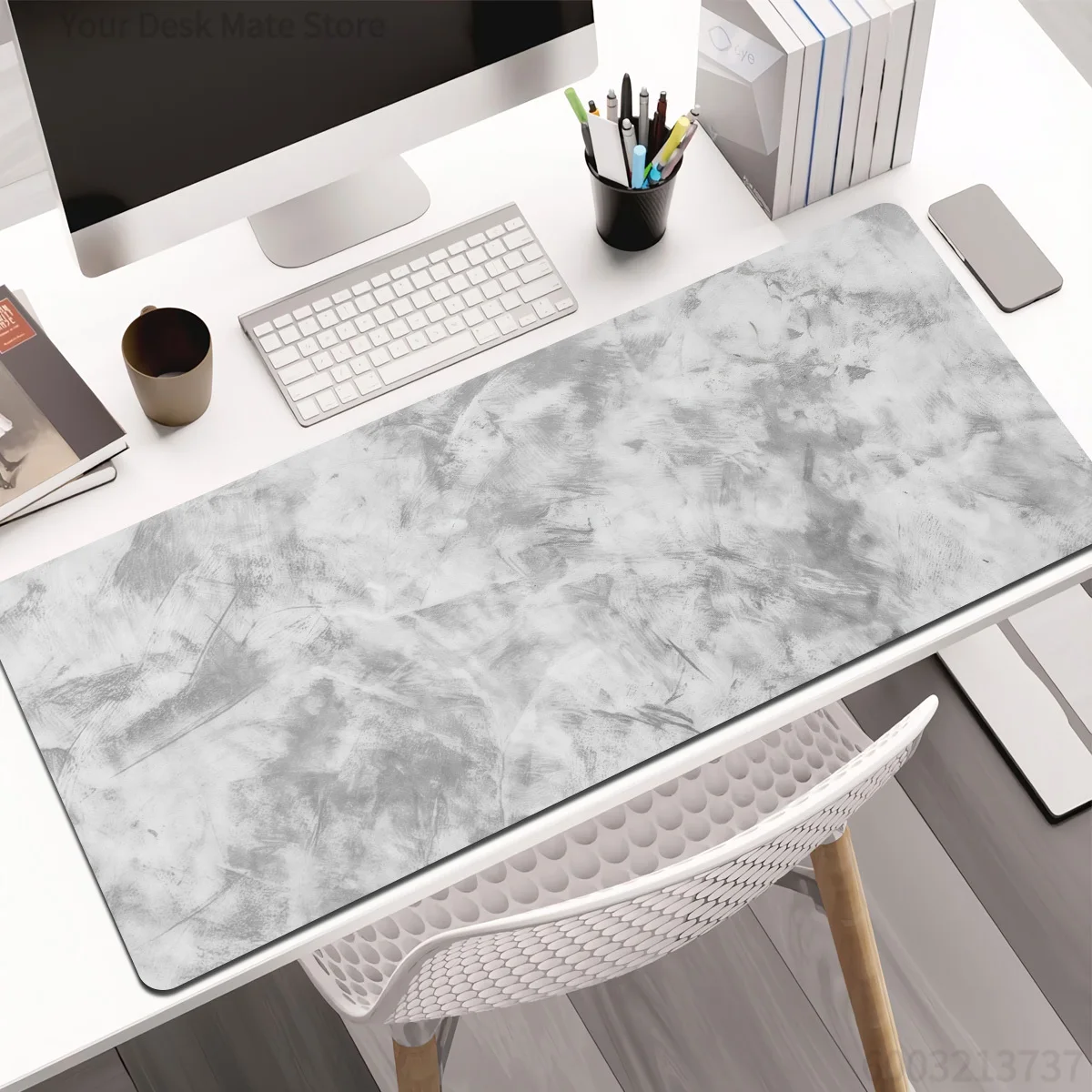 Multi‑Theme Desk Pad Sky Cloud Seashell Starfish Marble Mousepad Non‑Slip Rubber Base Keyboard Mat for Desktop Aesthetic Decor
