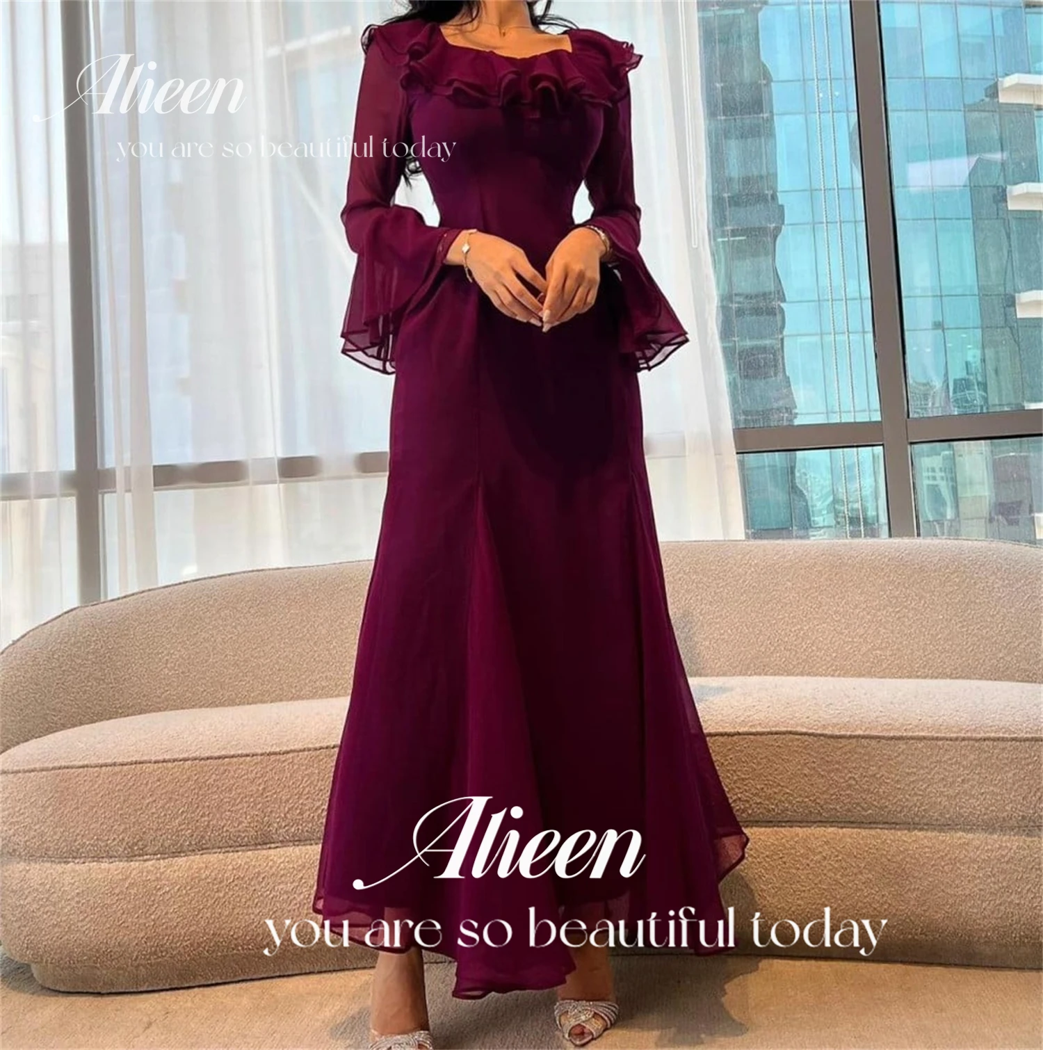 Aileen Grace Evening Dress Chiffon Eid Al-fitr Saudi Dresses Ball Gowns Long Women New Luxurious Luxury 2024 Prom Wedding Party