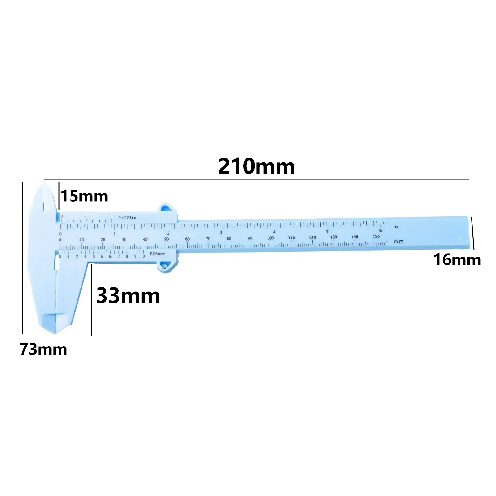 Paquímetros vernier de 0-150mm, régua de plástico de escala de régua dupla para medição de joias, ferramentas de medição de estudantes escolares,